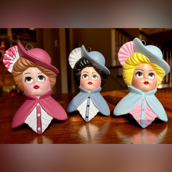 Lot of 8 Vintage Ceramic Victoria Lady Ornaments - Picture 6 of 12